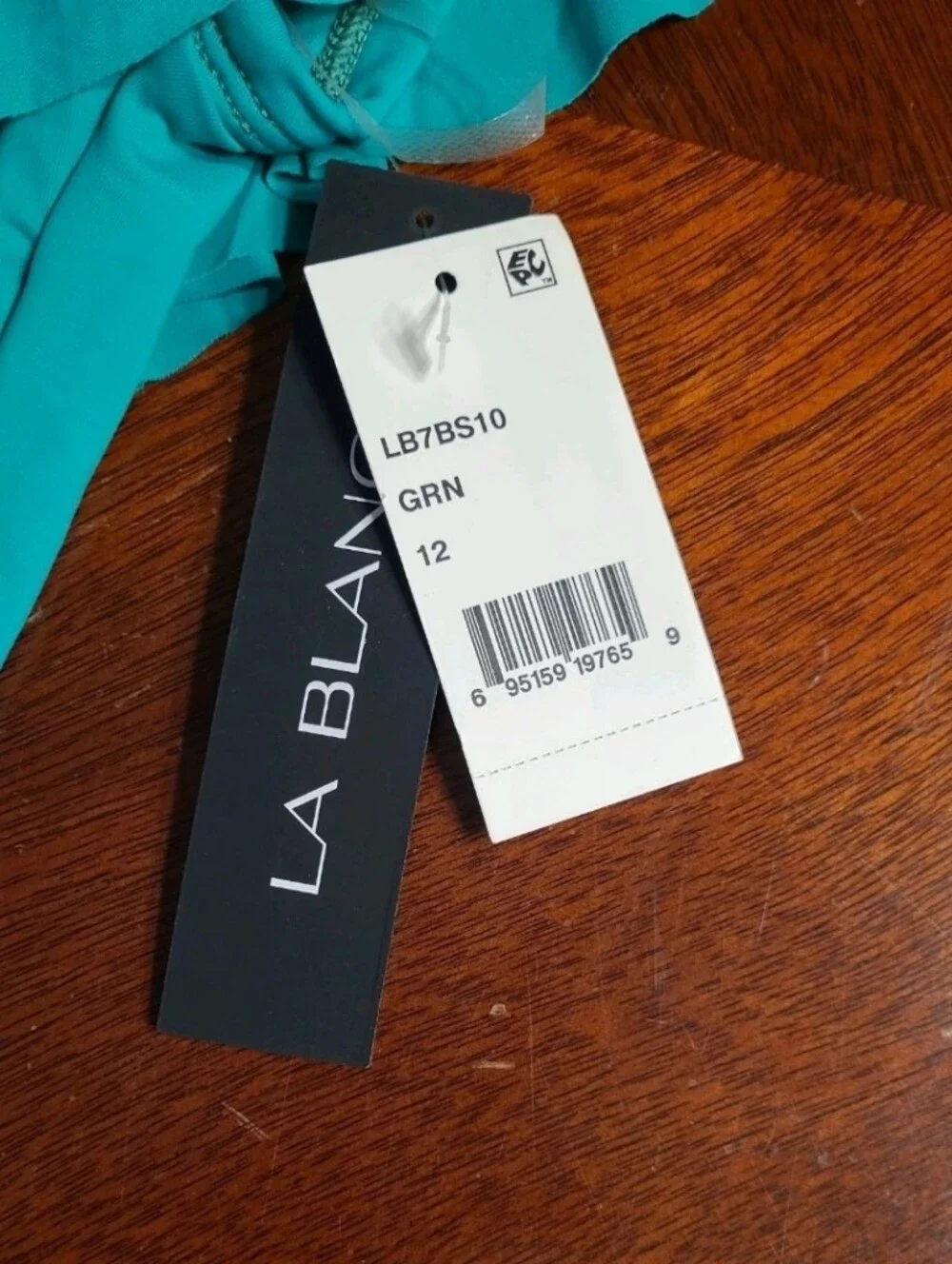 NWT La Blanca Off-the-shoulder Ruffle One-Piece Swimsuit Green Size 12 LB7BS10